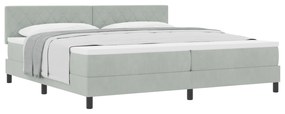Cama Box Spring vidaXL com Colchão Cinza Claro 200x200 cm Veludo