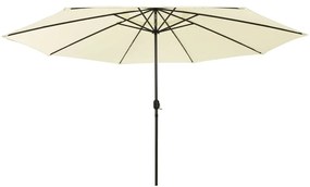 vidaXL Guarda-sol de jardim com luzes LED 400 cm areia