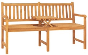 Banco de jardim 3 lugares c/ mesa 150 cm madeira de teca maciça