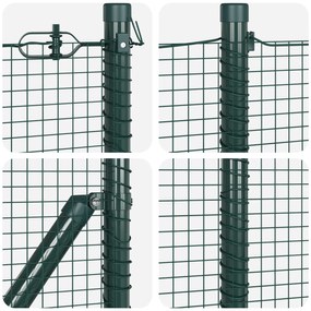 Conjunto de Postes para Cerca de Aço Conjunto de 2 Verde