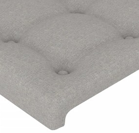 Cabeceira cama c/ luzes LED tecido 183x16x78/88 cm cinza-claro