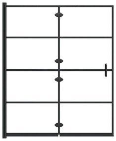 Divisória de chuveiro dobrável ESG 120x140 cm preto