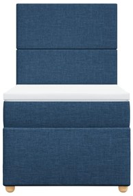 Cama com molas/colchão 90x190 cm tecido azul