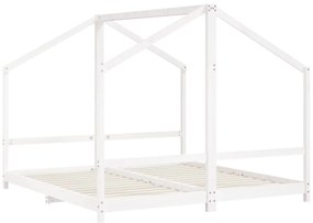 Estrutura de cama infantil 2x(90x190) cm pinho maciço branco