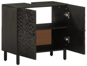 Armário para lavatório 62x33x58 cm mangueira maciça preto