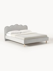 Upholstered Bed Romy with Wavy Headboard
