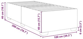 Estrutura de cama sem colchão 100x200 cm tecido preto