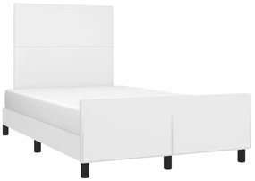 Estrutura de cama sem colchão 120x190cm couro do falso branco