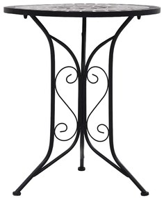 Mesa bistrô em mosaico 60 cm cerâmica cinzento