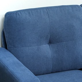 Sofá Chaise Longue Sofá em Forma de L Estofado em Poliéster Sofá de Canto Reversível 186x130x84 cm Azul Escuro