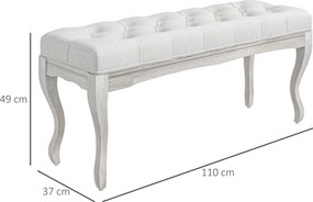 Banco “Ingrid” – Estilo Vintage com Assento Acolchoado e Pés de Madeir