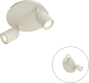 Foco de casa de banho moderno bege 2 luzes IP44 - Ducha