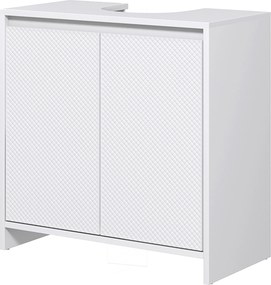 Móvel de lavatório com 2 portas e prateleira ajustável, 60 x 30 x 60 cm, (LAVATORIO E TORNEIRA NÃO INCLUIDA) branco