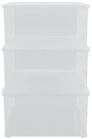 Caixas de arrumação empilháveis 3 pcs 10 L plástico