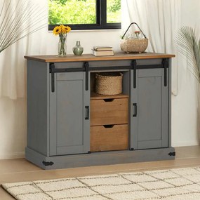 vidaXL Aparador HALDEN 2 portas de correr 112x40x80 cm Madeira maciça