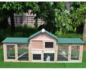 Gaiola ao exterior grande casa para pequenhos animais gaiola Coelhos 210x45.5x84.5 cm