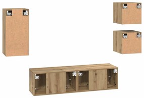 Conjunto de móvel de TV com prateleira 5 pcs carvalho artisiano