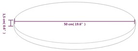 Tampo mesa redondo Ø50x1,5 cm carvalho tratado castanho-claro