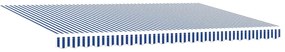 Toldo Retrátil with Manual Azul e branco 5 x 3 m Tecido e metal