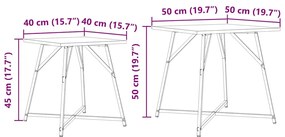 Conjunto de Mesas de Apoio 2 pcs em Madeira de Carvalho Preta e Metal