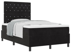 Camas Box Spring com Colchão vidaXL Preto 120x200 cm Veludo