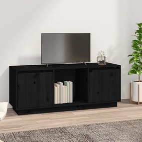 vidaXL Móvel de TV 110,5x35x44 cm madeira de pinho maciça preto