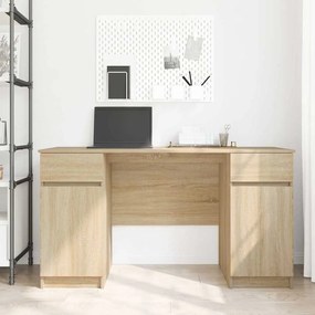 Mesa vidaXL Carvalho Sonoma 140x49x76 cm Madeira de engenharia