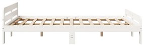 Cama sem colchão 140x200 cm madeira de pinho maciça branco