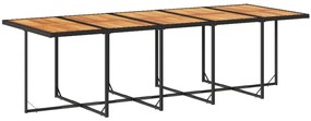 15 pcs conjunto de jantar p/jardim com almofadões vime PE preto
