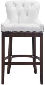 Banco de bar Lakewood em couro verdadeiro 55 x 109 x 57 cm Branco