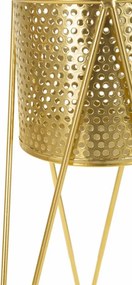 CONJUNTO DE 2 PORTA-VASOS GLAT DOURADO 21X20X46-18X18X32 CM (PLANTAS NÃO INCLUIDAS)