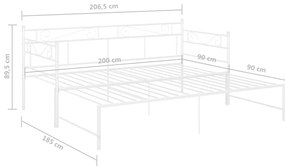Estrutura sofá-cama de puxar 90x200 cm metal branco