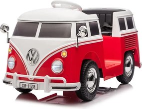 Carro elétrico para crianças Volkswagen Pão de Forma T1 12V Clássica com pneus de borracha Vermelha