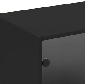 Estante c/ portas 204x37x75 cm derivados de madeira preto