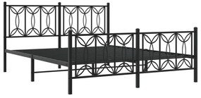 Estrutura de cama sem colchão com pés 160x200 cm preto