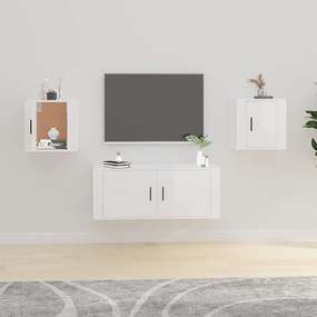 Móveis de TV para parede 2 pcs 40x34,5x40 cm branco brilhante