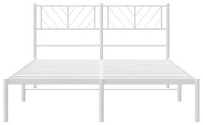 Estrutura de cama com cabeceira 120x190 cm metal branco