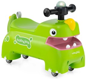 Brinquedo de passeio para crianças com espaço para armazenamento sob o assento, música e luzes - branco