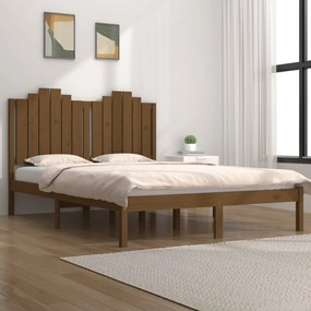 vidaXL Estrutura de cama 140x200 cm pinho maciço castanho-mel