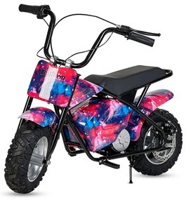 Mini moto eléctrica 300W 36V para crianças +5 anos, até 70Kg inclui 1 par de rodas Rosa Militar