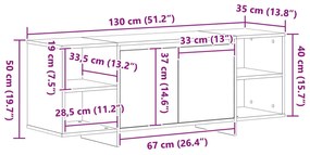 Estante de TV vidaXL - Carvalho Preto - 120x30x40.5 cm - Feito de Made
