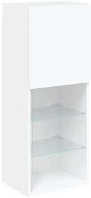 4pcs móveis de parede p/ TV c/ LEDs derivados de madeira branco