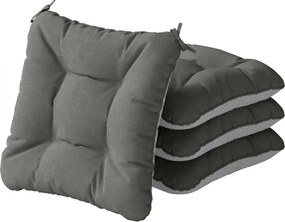 Outsunny Conjunto de 4 Almofadas para Cadeiras de Jardim com Laços e Base Antiderrapante Impermeáveis 39,5x39,5x10 cm Cinzento Escuro | Aosom Portugal