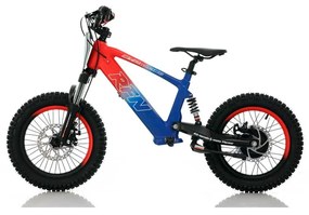 Bicicleta elétrica infantil 350W 16" Roan RXF Evo-S Azul e Vermelha