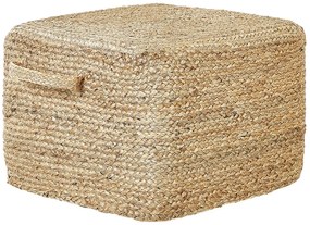 Pufe de juta cor natural 45 x 45 x 30 cm DHADAR Beliani
