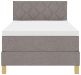 Cama Box Spring com Colchão Taupe 90x190 cm Tecido