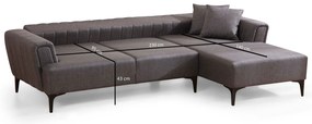 Sofá-cama de Canto Hamlet – Cinzento Escuro – 270x140 cm