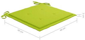 Conjunto bistrô c/ almofadões verde brilhante 3 pcs teca maciça