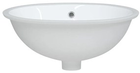 Lavatório casa de banho oval 49x40,5x21 cm cerâmica branco
