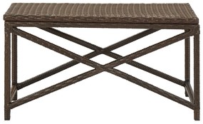 Banco de jardim 80 cm vime PE castanho